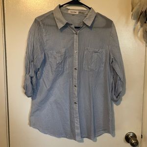 Blue and white Calvin Klien boyfriend button up shirt oversized
